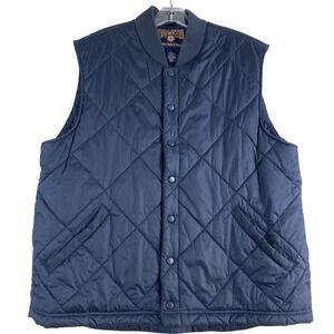 Duluth Trading Co. Vest Jacket Men's Sz L Navy Blue Quilted Lightweight Packable